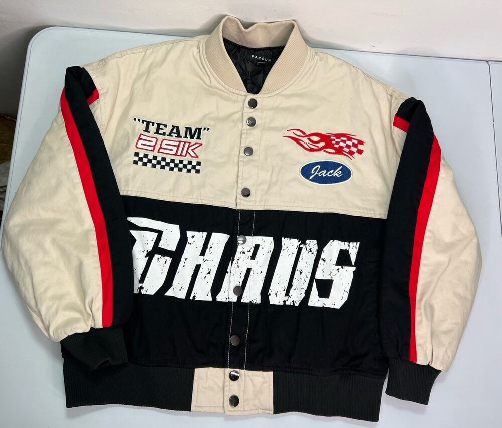 Pacsun Chaos Team 2 Sik Quilted Bomber Racing Jacket Mens Size S